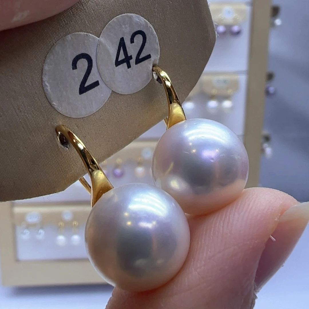 银S925镶嵌淡水珍珠耳饰