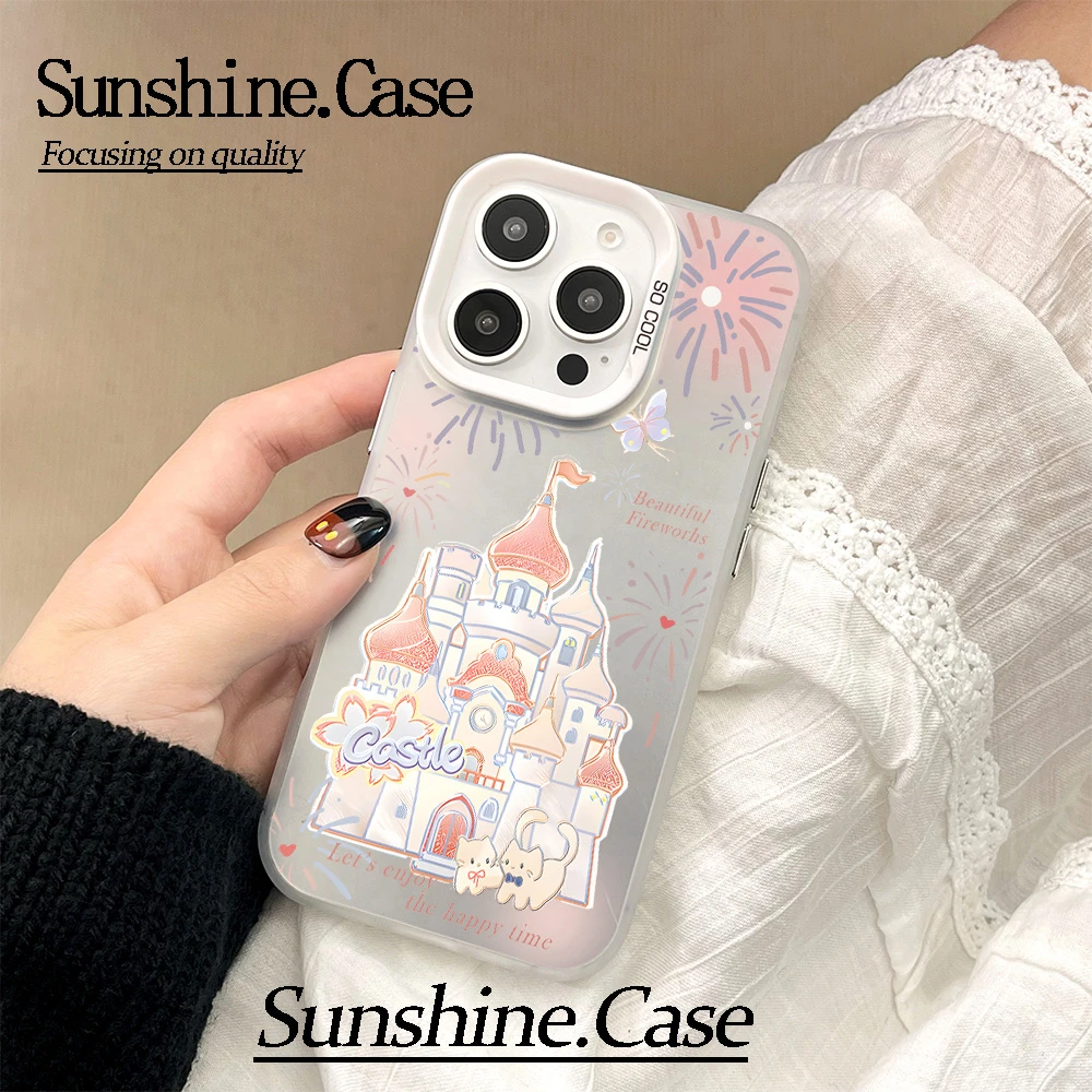 【彩银】烟花城堡适用于苹果16promax华为vivo小米oppo防摔手机壳