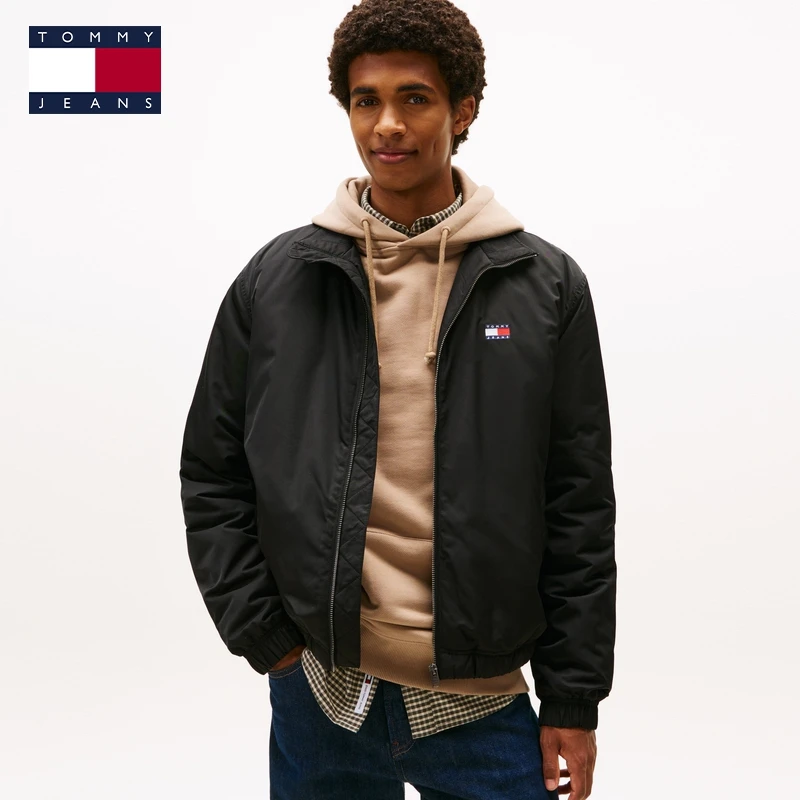 Tommy25新款秋冬男装美式复古宽松简约立领教练棉服夹克外套21936