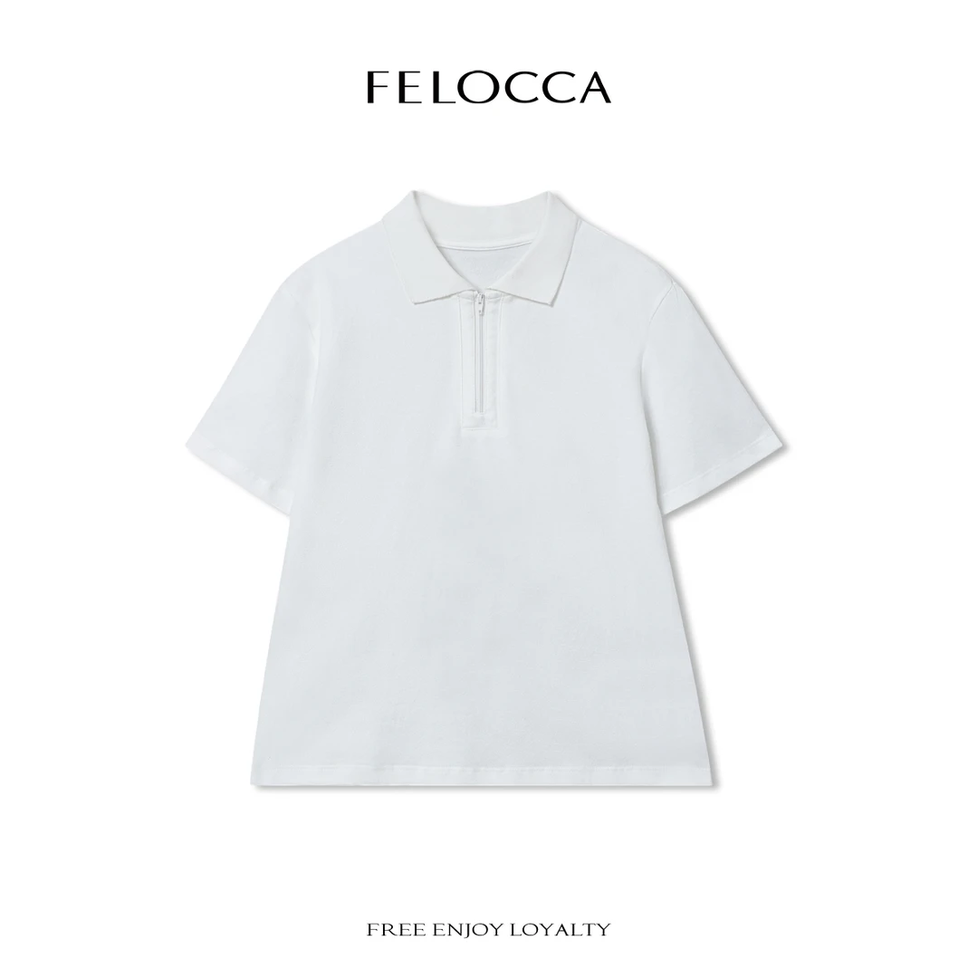 NO退NO换【FELOCCA】春款休闲翻领T恤短袖polo衫百搭上衣NYN-4383
