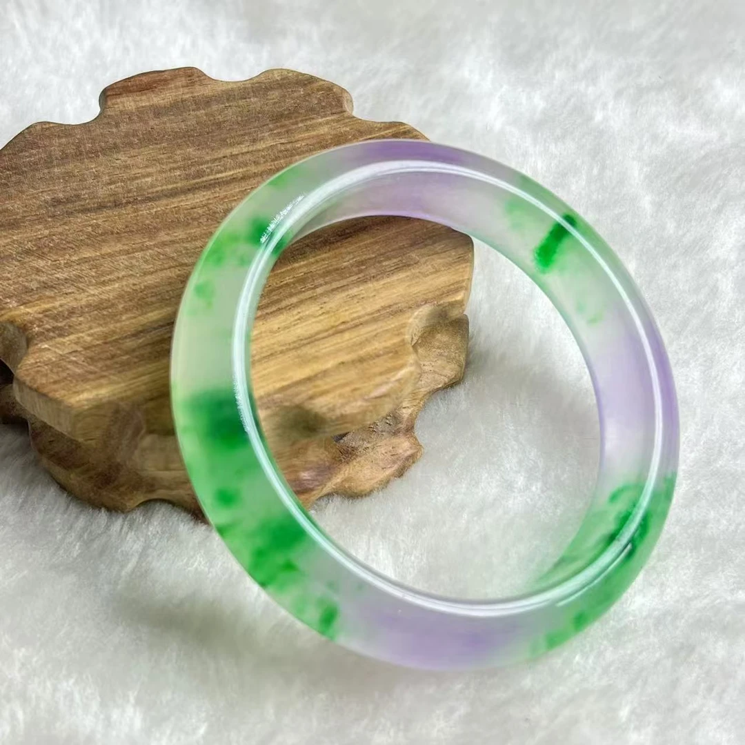 典藏品 紫绿正圈高端手镯美观大气美轮美奂高雅