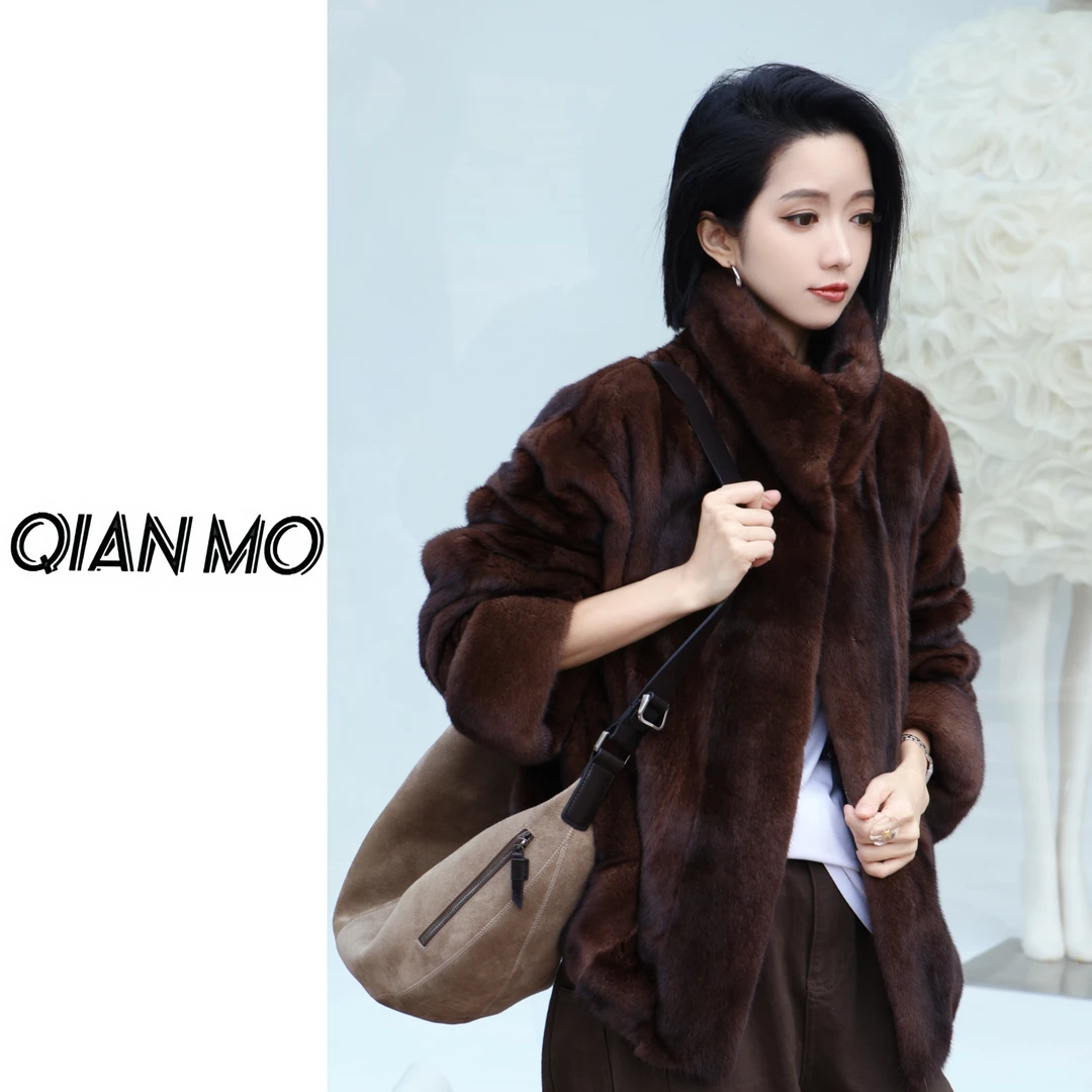 【情书】立领水貂毛皮草女装短款 进口短二貂皮外套573