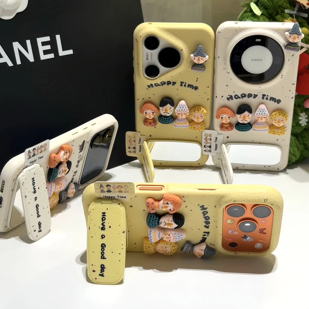 BANCA立体卡通人偶支架适用苹果16/17手机壳14华为vivoppo小米15