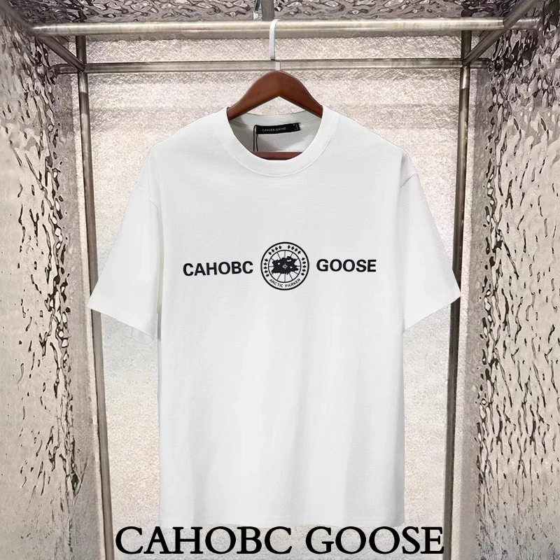 【CG111胸前印花】CAHOBC GOOSE短袖T恤男2025夏季休闲宽松半袖圆领