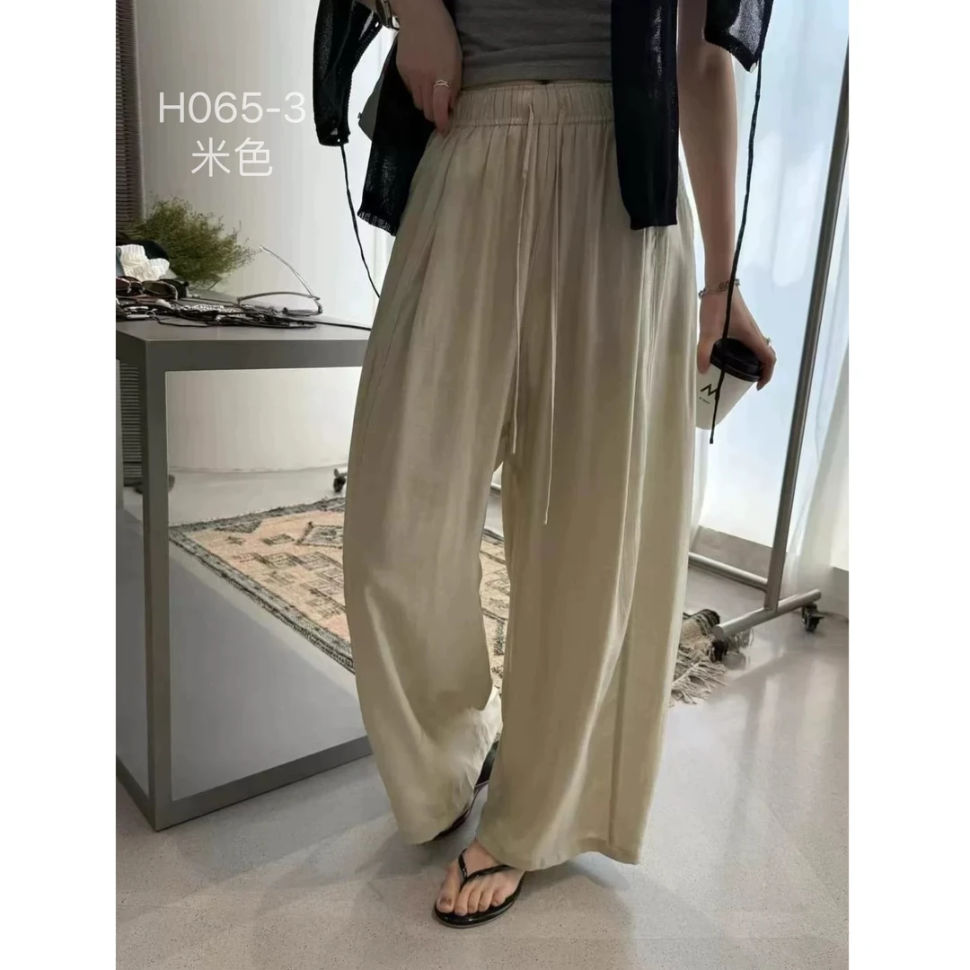 H065裤长100cm左右（复合） SANFAN新款腰部抽绳休闲裤