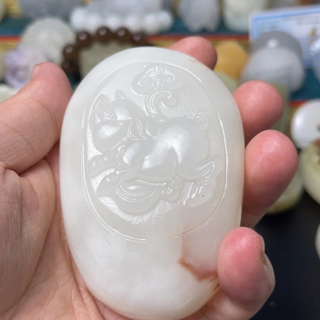 石材天然方解石手把件不退换