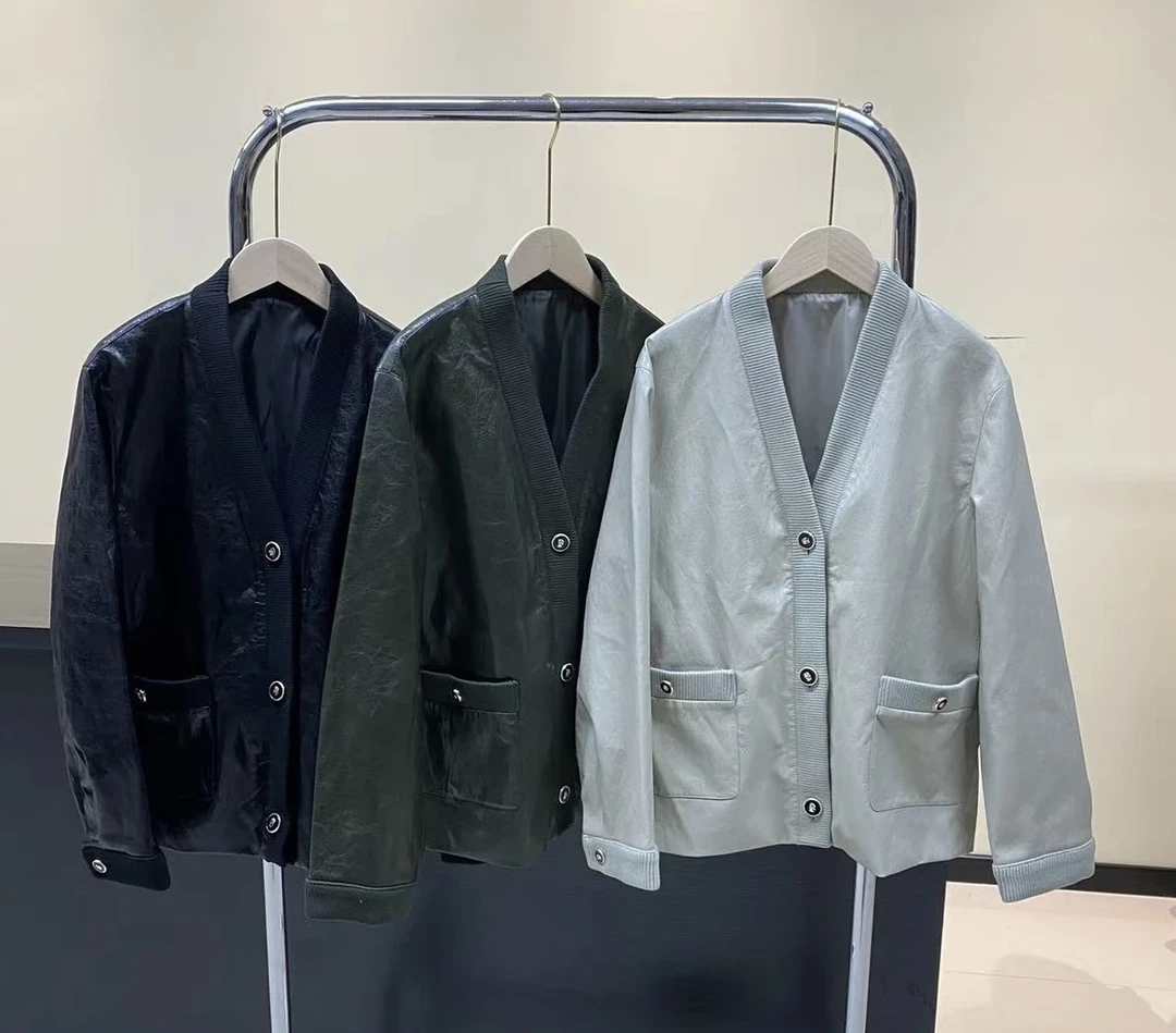 时尚百搭高级皮夹克设计感酷飒短款外套宽松女皮衣设计师上衣休闲