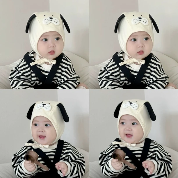 婴儿帽子春秋季护耳帽可爱超萌搞怪包脸帽小月龄宝宝保暖防风帽潮