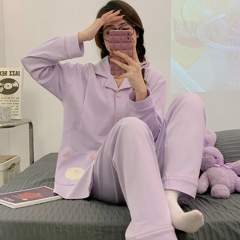 月子服纯棉100%全棉孕妇睡衣夏季薄款产后家居服待产妇哺乳春秋