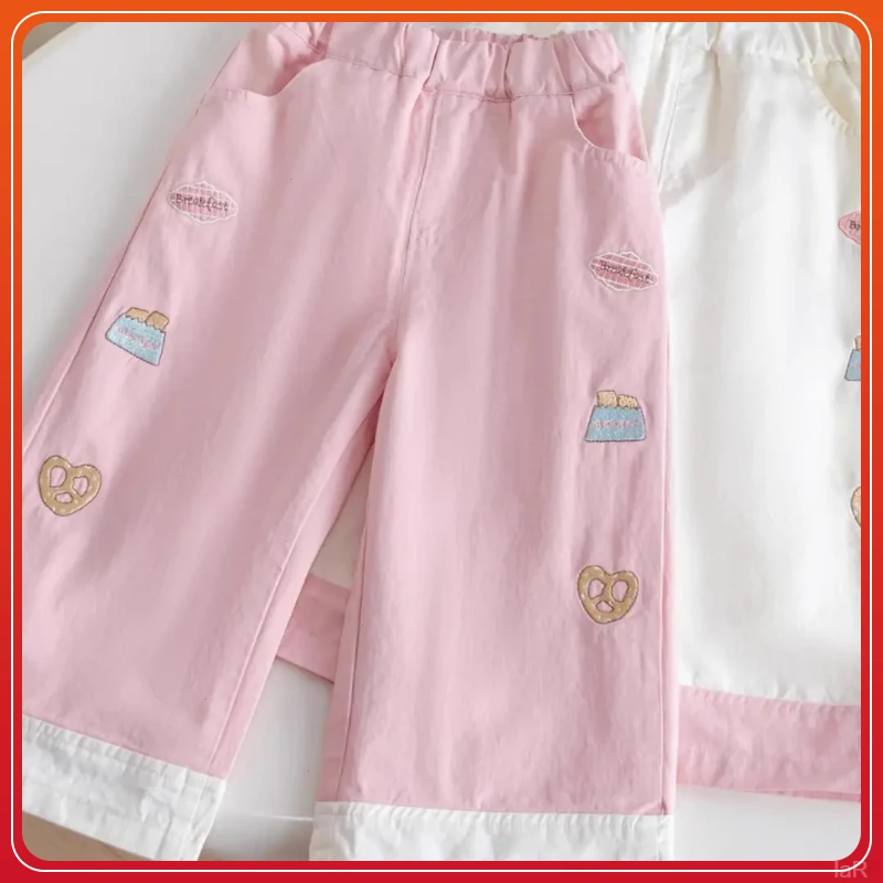 直筒裤外穿女童裤子长裤2025女宝宝春季时髦女孩刺绣春秋款新款