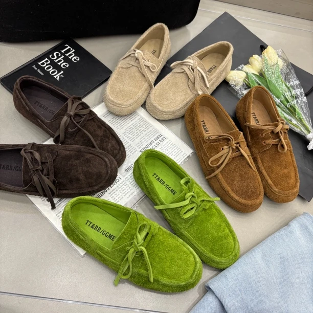 小雨家【韩版】软底显瘦平底休闲系带德训鞋女单鞋博肯板鞋