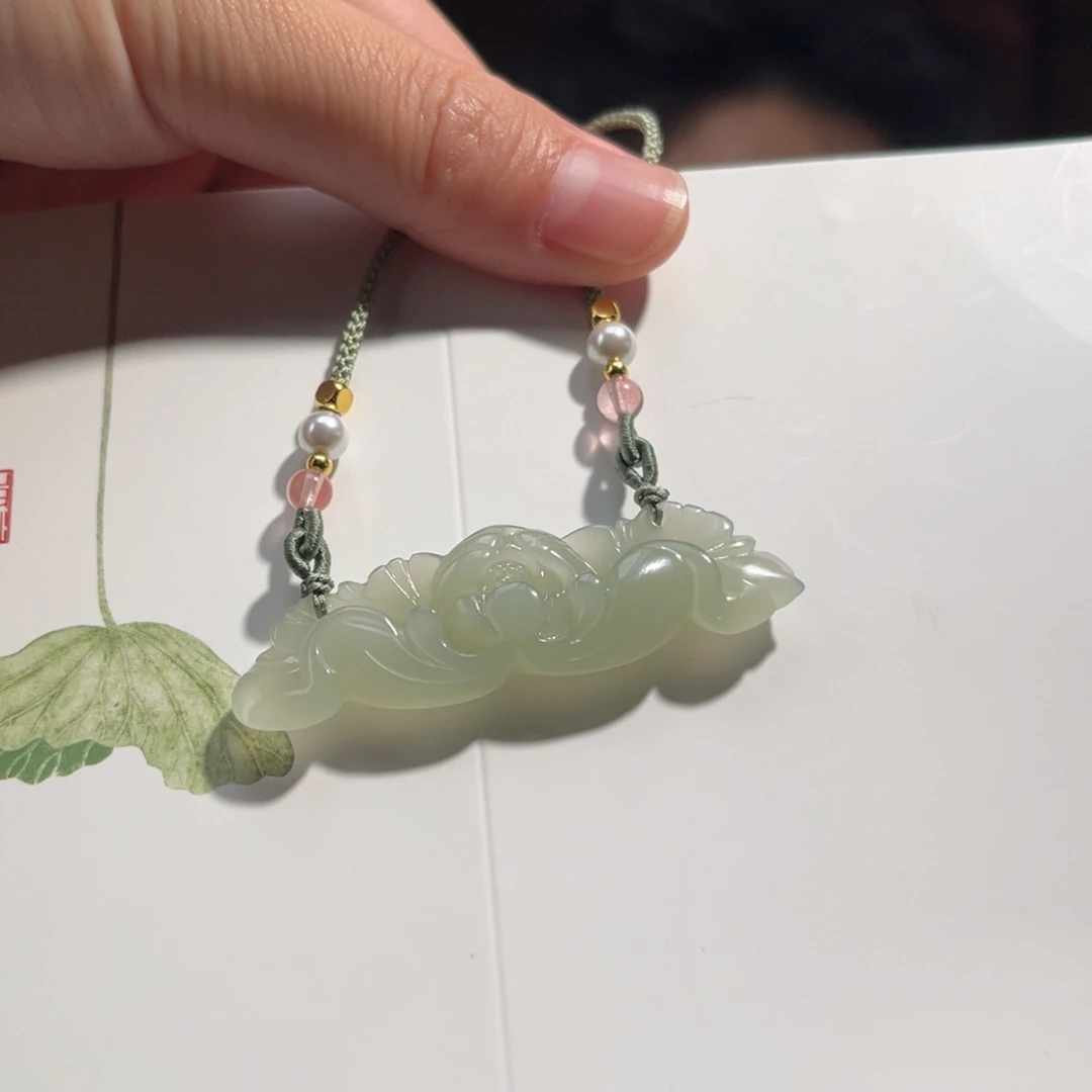 吊坠(不含链)未镶嵌和田玉晴水莲花260