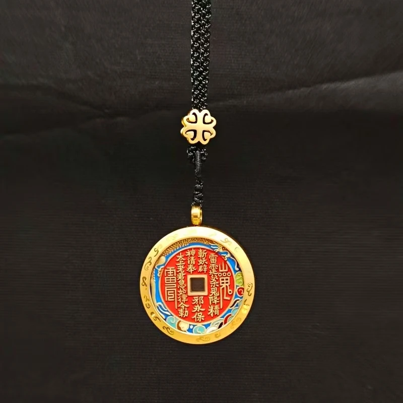 武当山【精品】珐琅彩山鬼花钱吊坠  脖挂/挂饰品