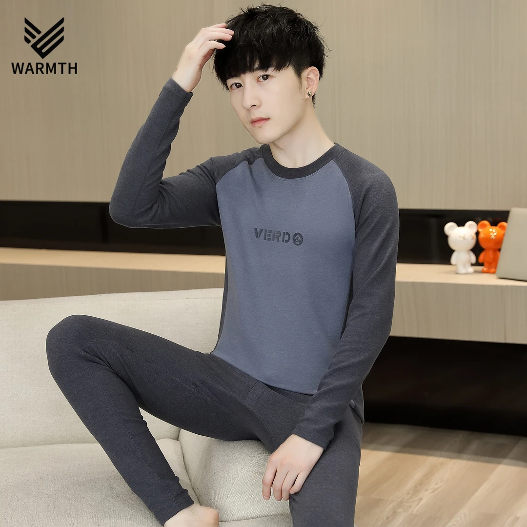 青少年秋衣秋裤套装初高中学生大童孩德绒线冬季薄款男士保暖内衣