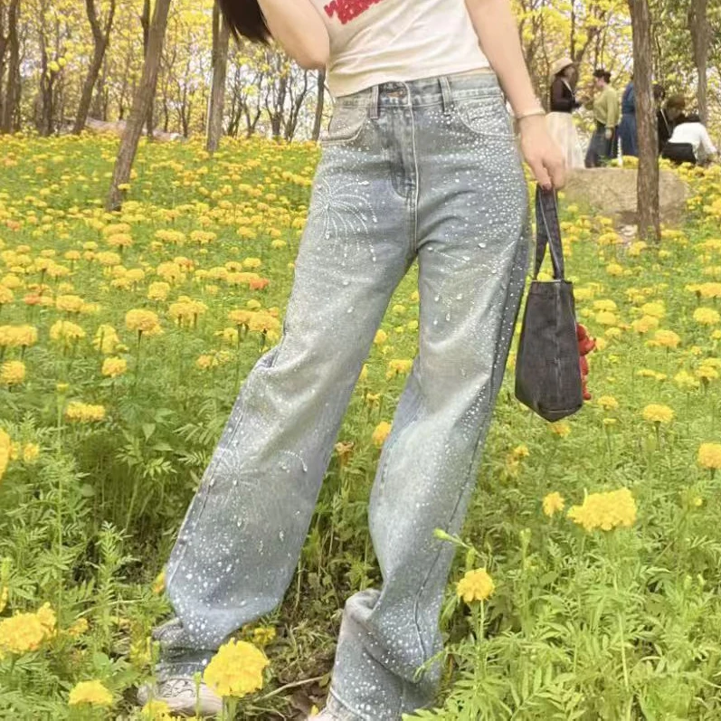 【W6101高定钻】牛仔短裤休闲裤港风欧款高级女装裤春夏烫钻