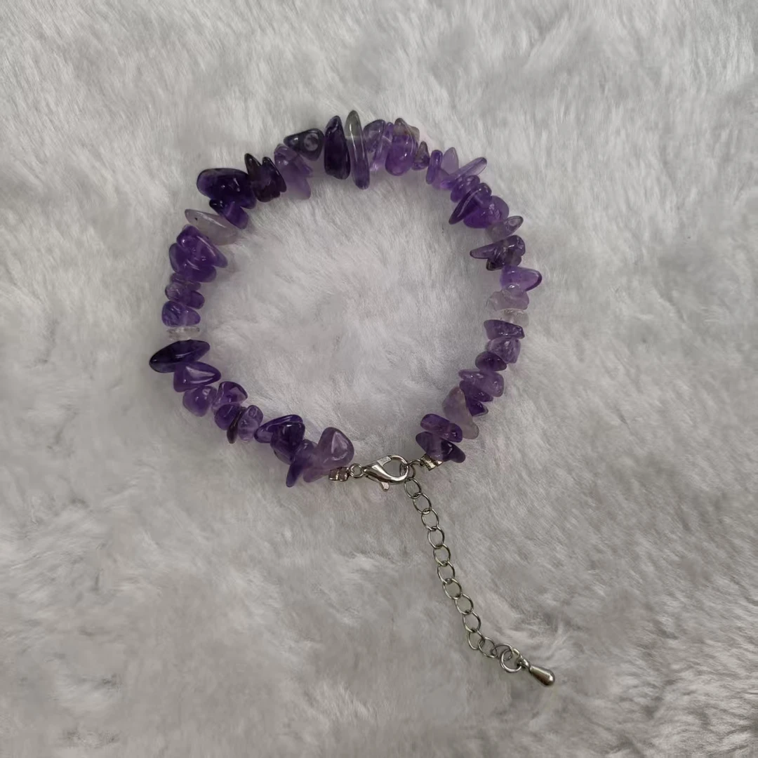 天然紫水晶碎石不规则随形原创女款单圈