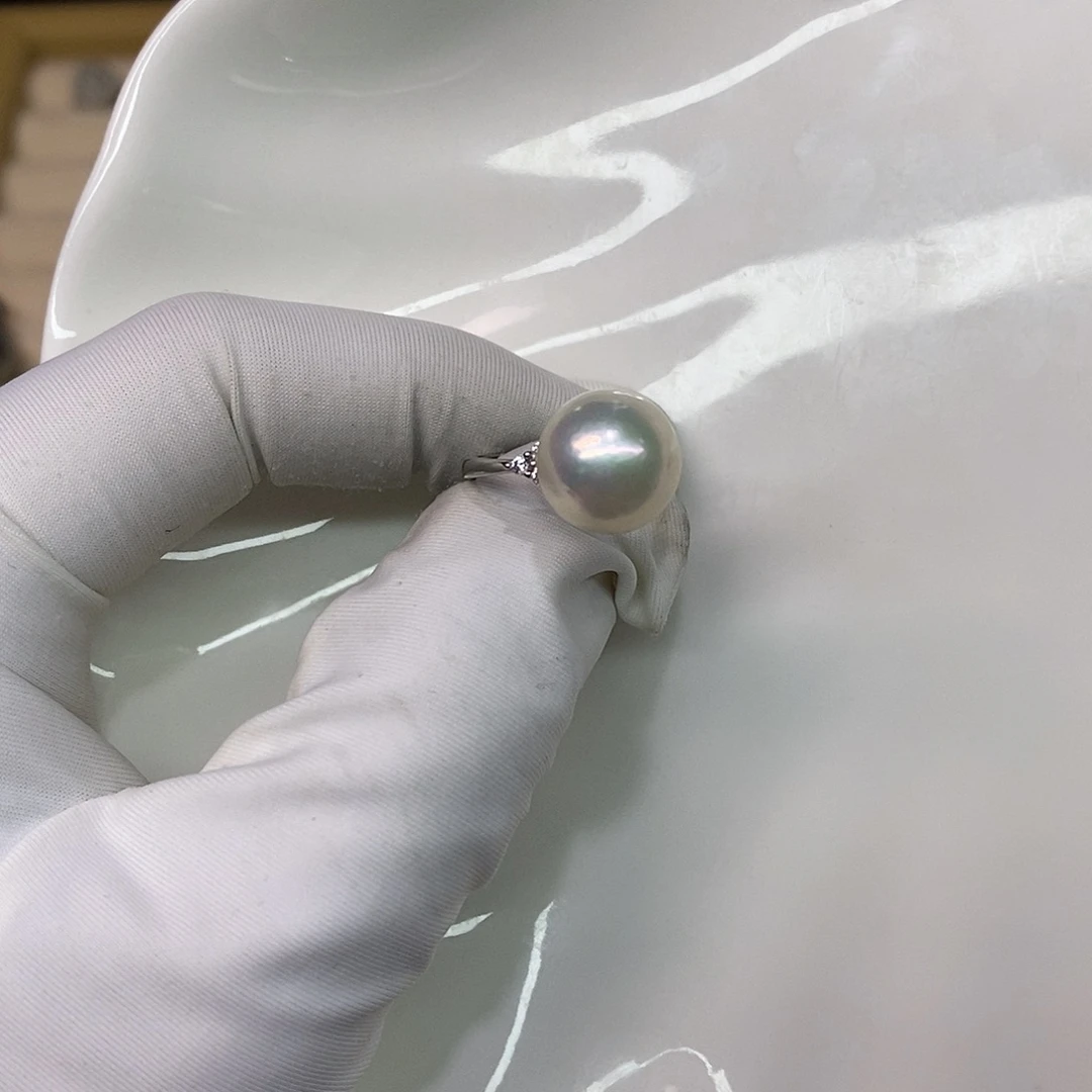 戒指淡水珍珠银S925镶嵌11/12