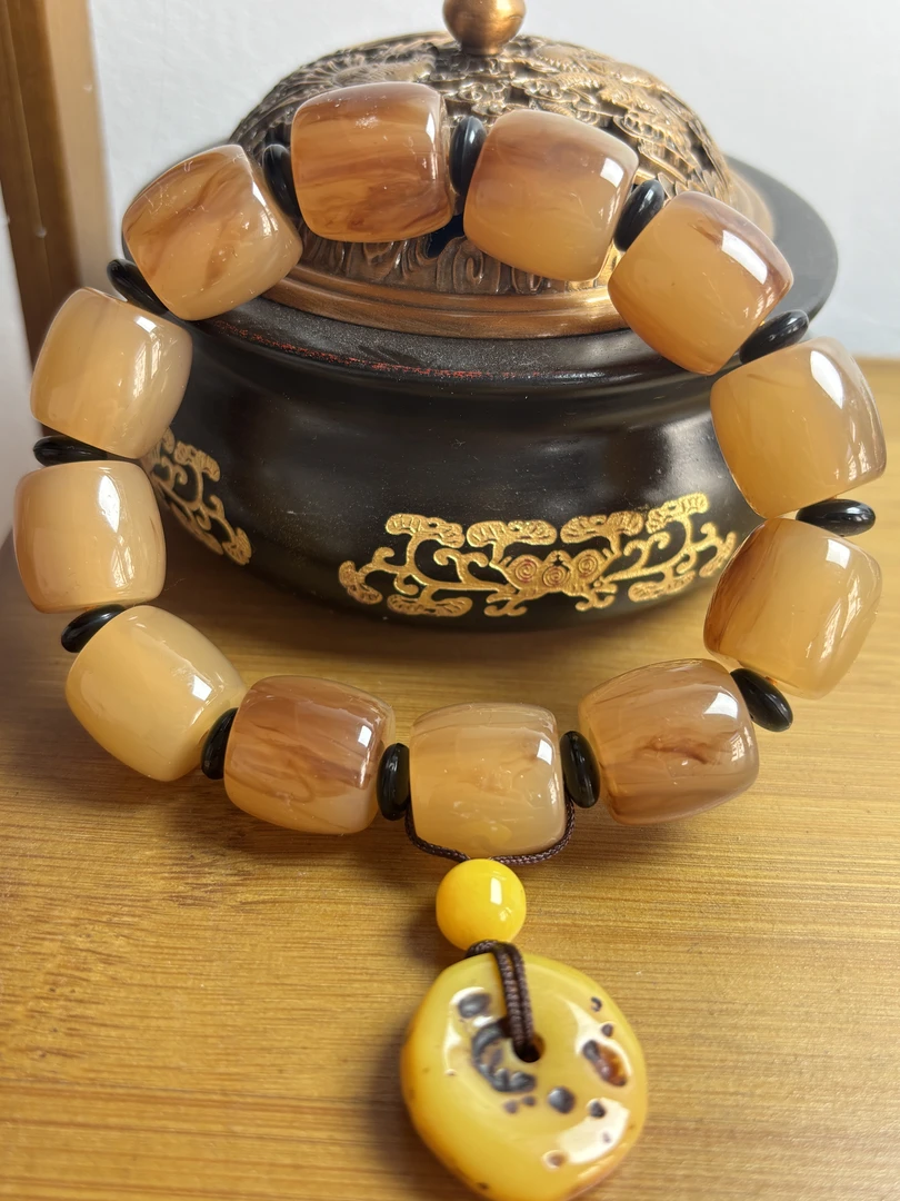 【福顺文玩】白色菩提桶珠手串