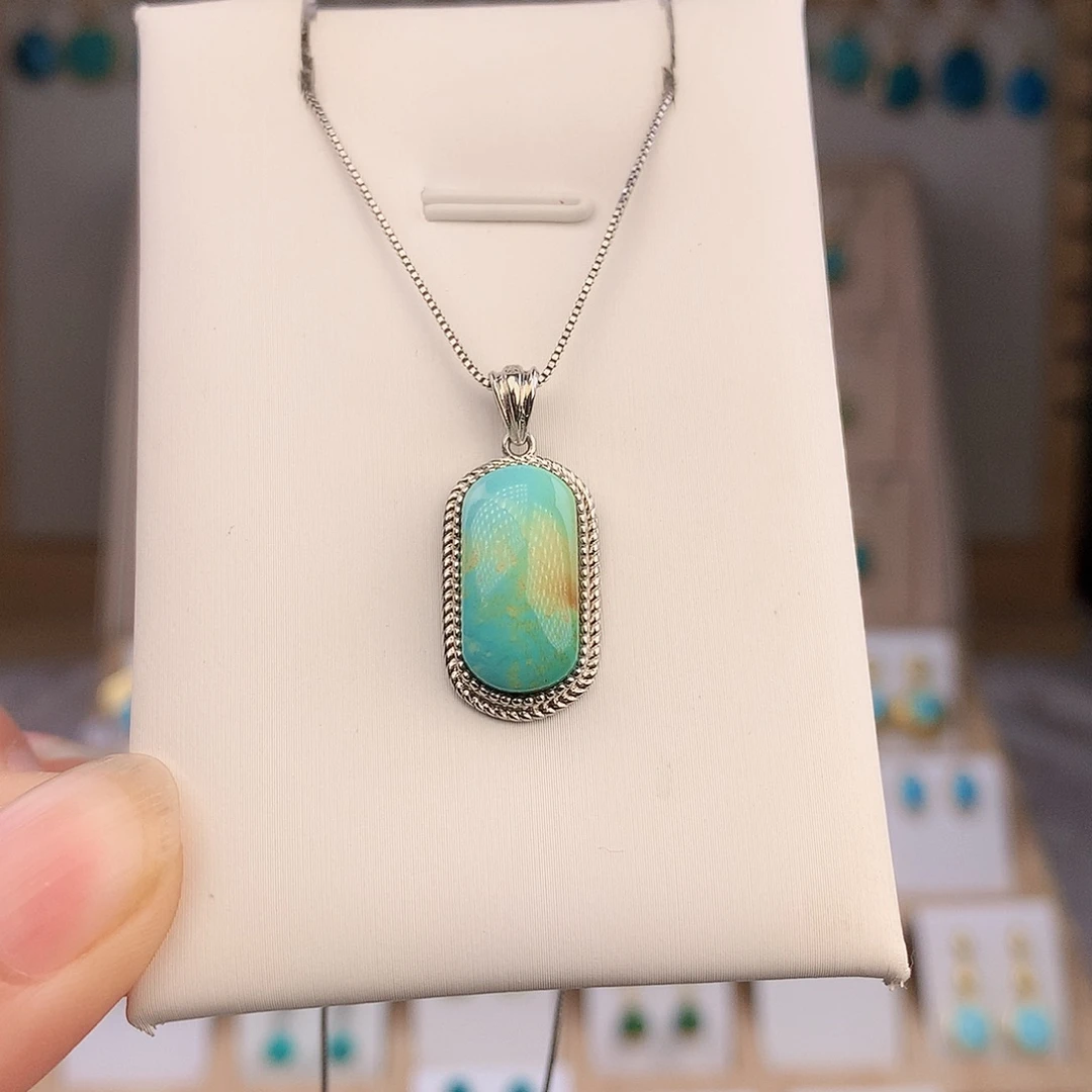 绿松石银S925镶嵌颈饰