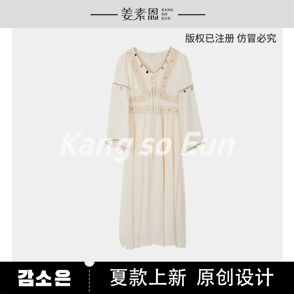 《李易行》【油画少女】气质时尚百搭设计感连衣裙女WG25XT04003