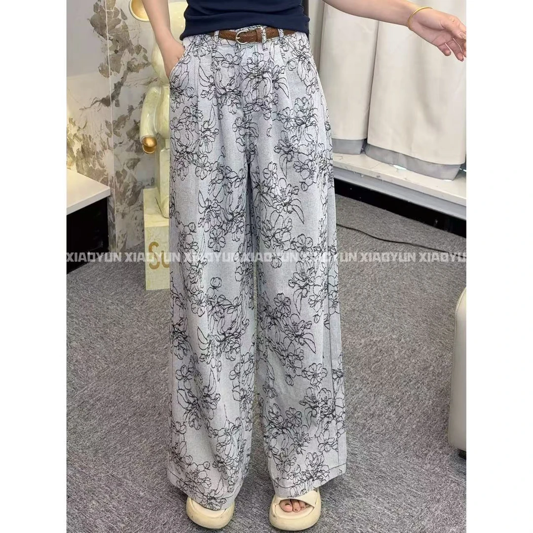 复古提花阔腿裤 小允姐姐2025新款时尚气质高级复古提花阔腿裤