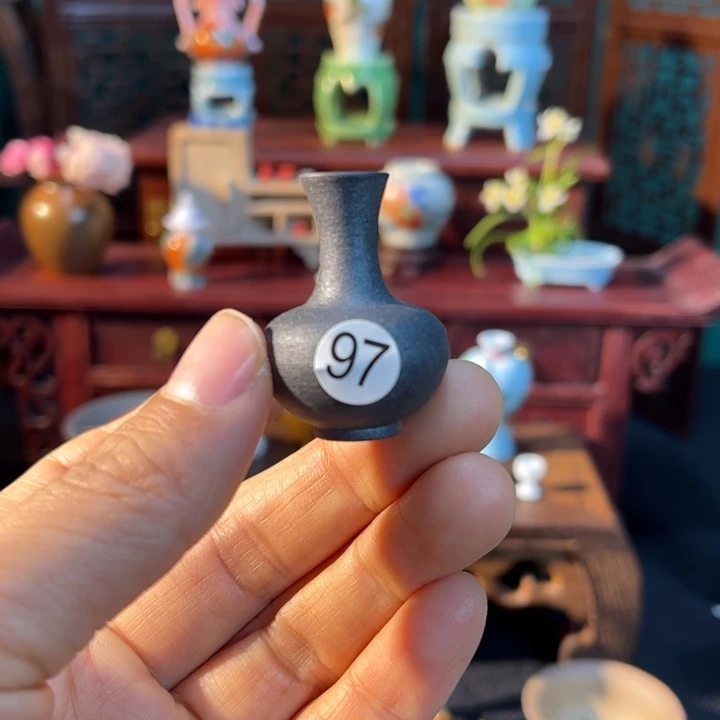 摆件微陶老王迷你花瓶