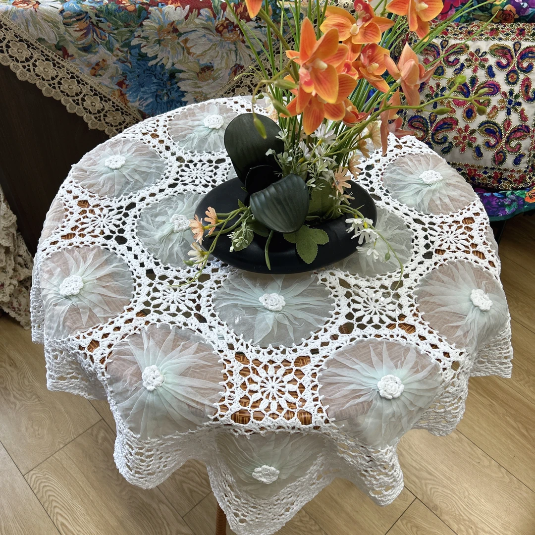 A19-3棉（85*85cm）薄荷绿家用方桌布防尘