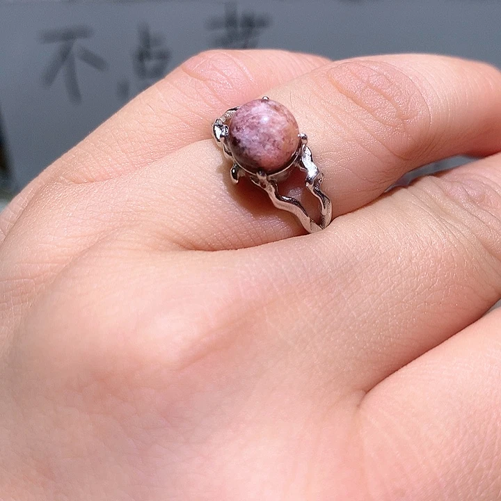 水晶戒指银S925镶嵌水晶