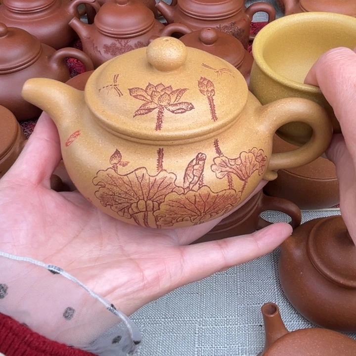 原矿黄段刻绘仿古精工半手300c c