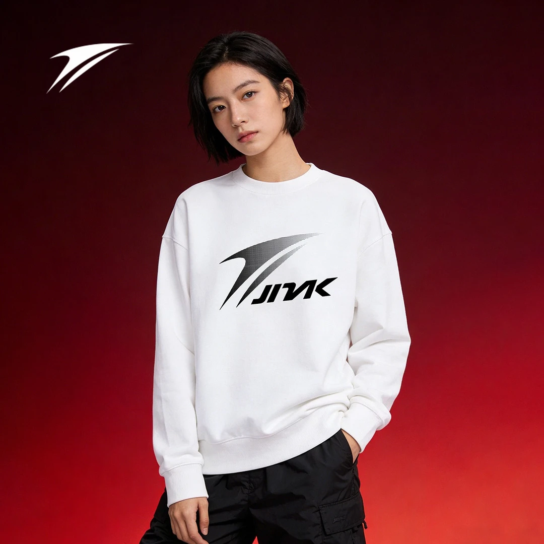 JMK/金莱克运动卫衣加绒宽松上衣圆领印花休闲JLKYW87R