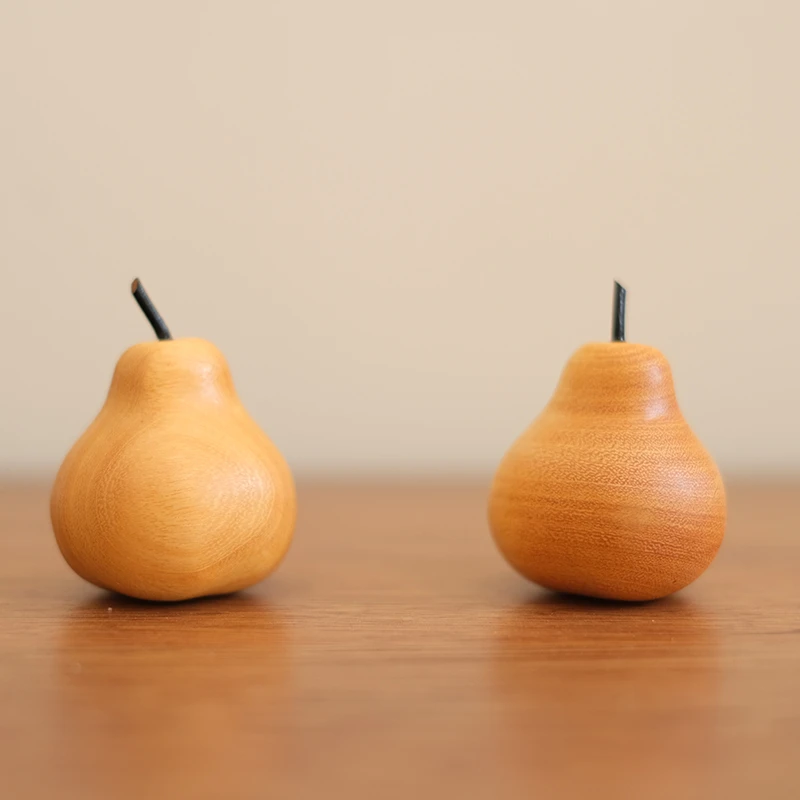 梨子实木小摆件 桌面装饰创意礼品