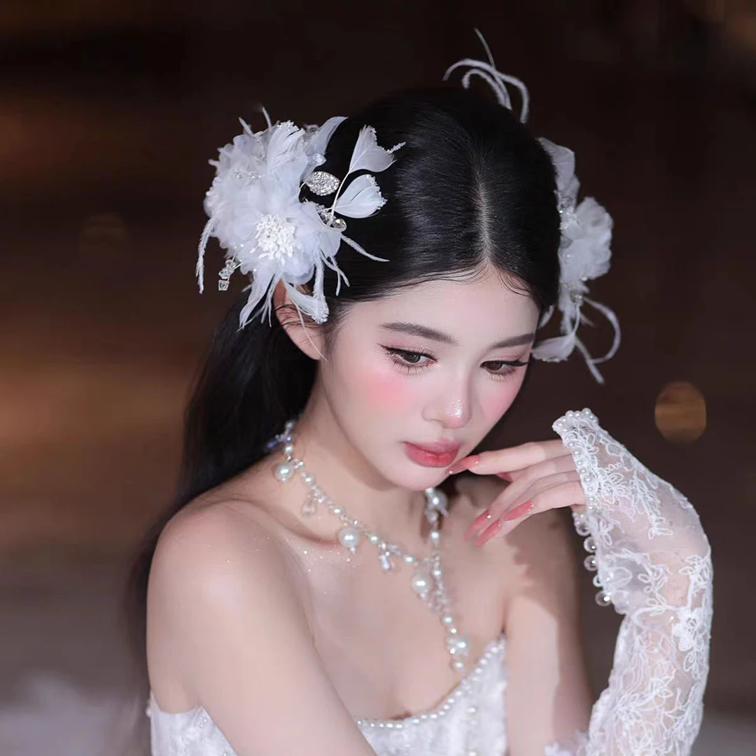 新娘头饰流苏网红百搭韩式法式新娘森系唯美时尚