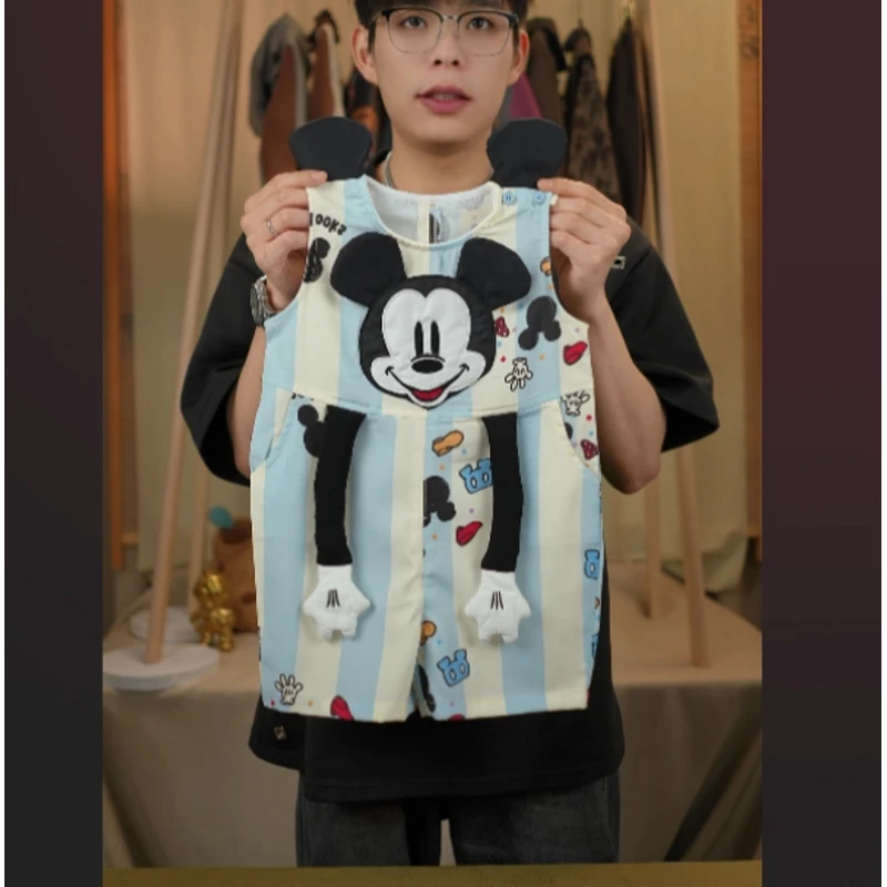 D【麦田】2025夏季新款刺绣米奇老鼠款可爱男女宝连体裤