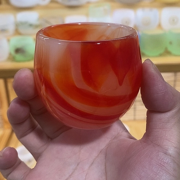 琉璃手工艺品玛瑙色主人杯