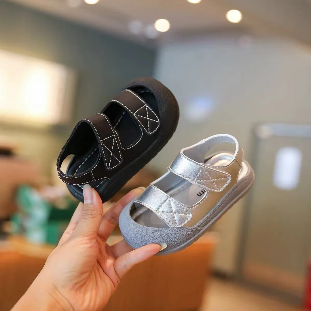 宝宝凉鞋包头男2025夏季婴儿学步鞋女1一2岁3软底防滑透气沙滩鞋5