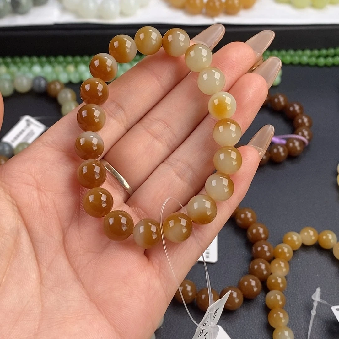 和田玉手串未镶嵌烟*街