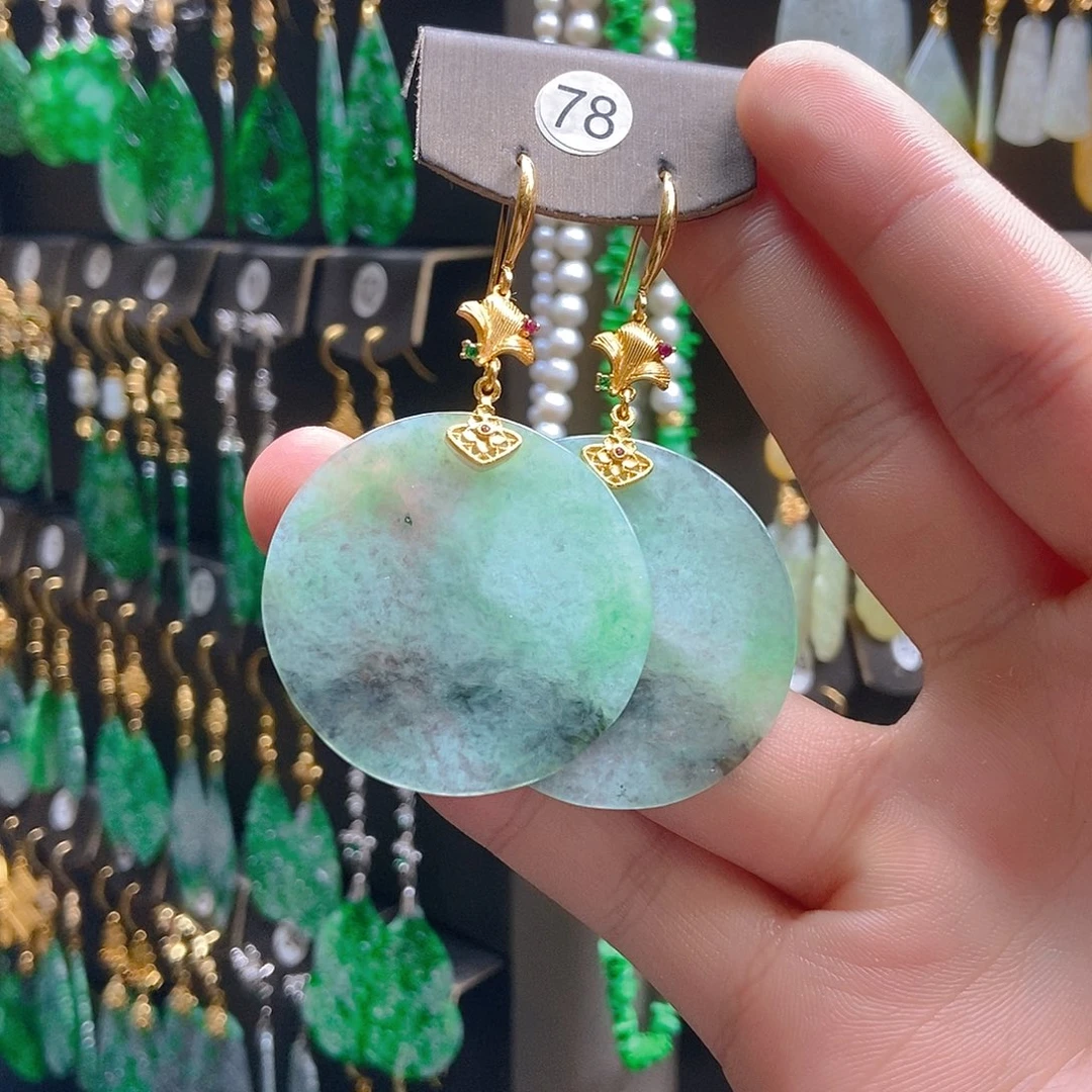 翡翠未镶嵌耳饰翡翠