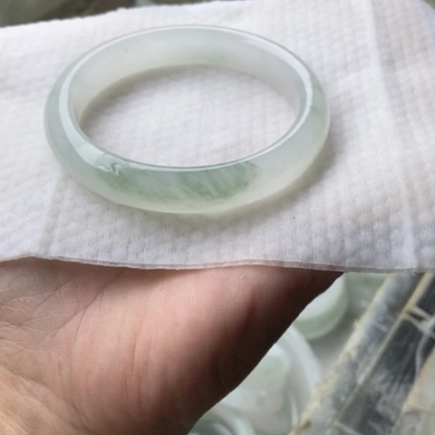 @***林未镶嵌手镯石英质玉（金丝玉）