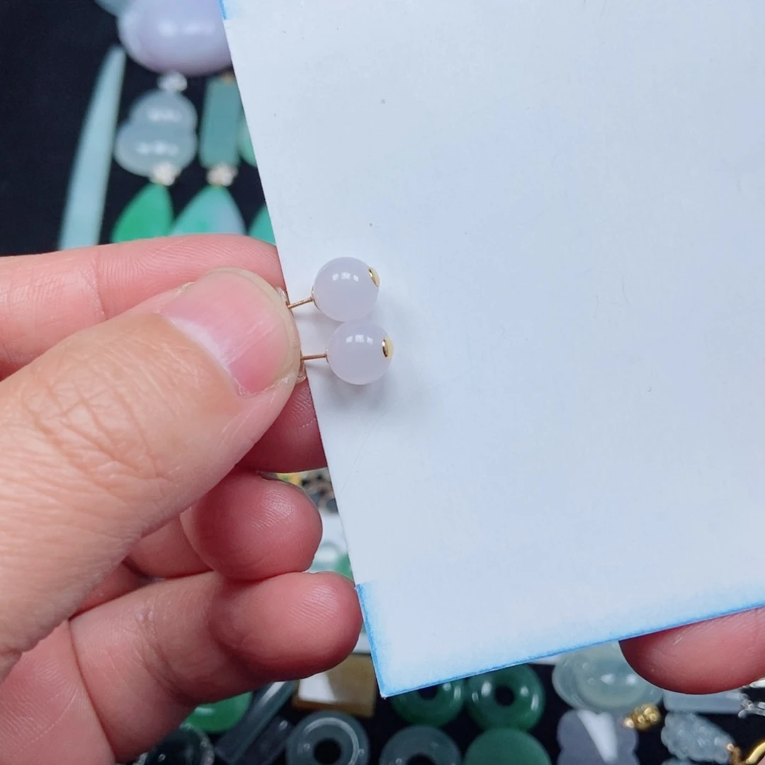 翡翠未镶嵌颈饰耳钉