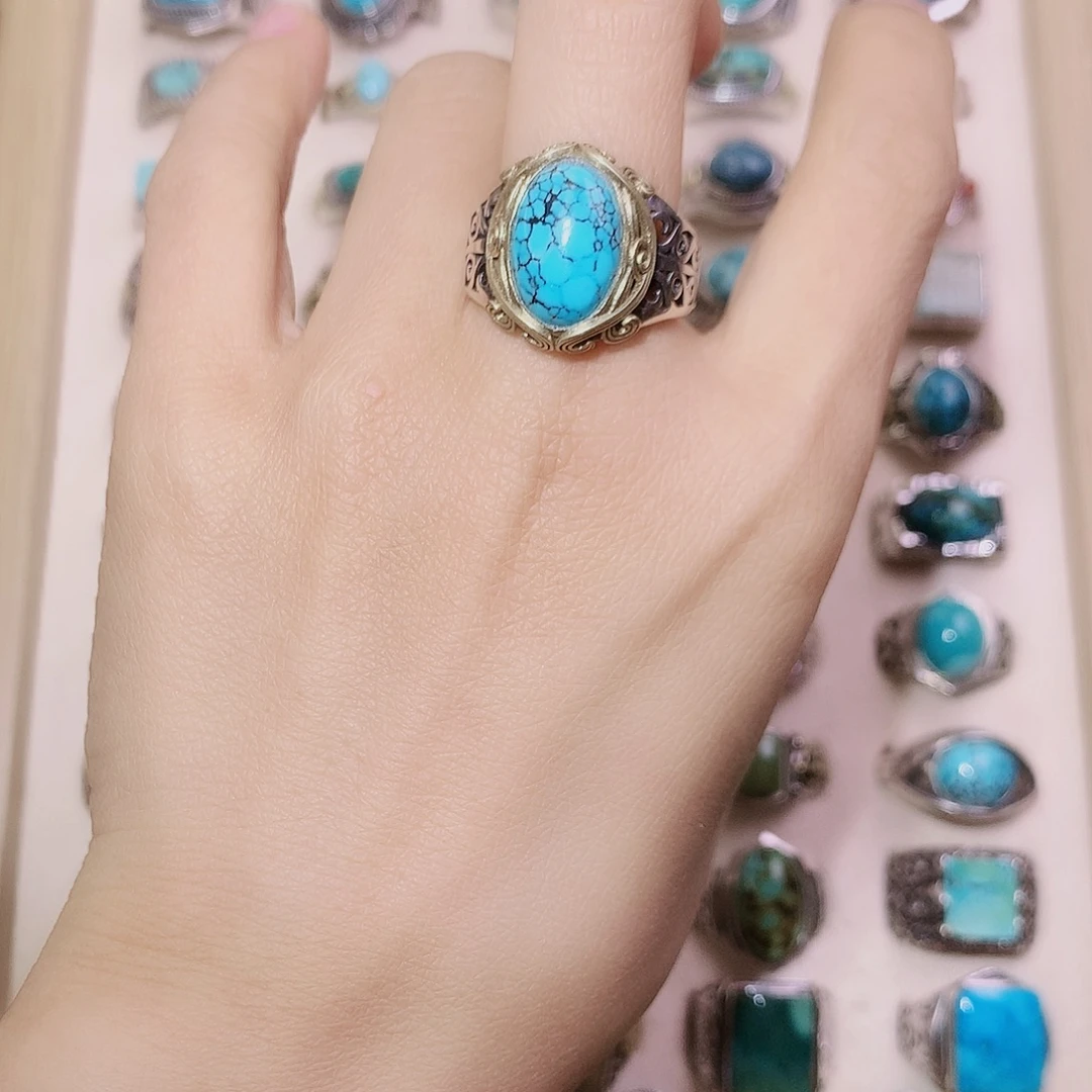 绿松石银S925镶嵌颈饰