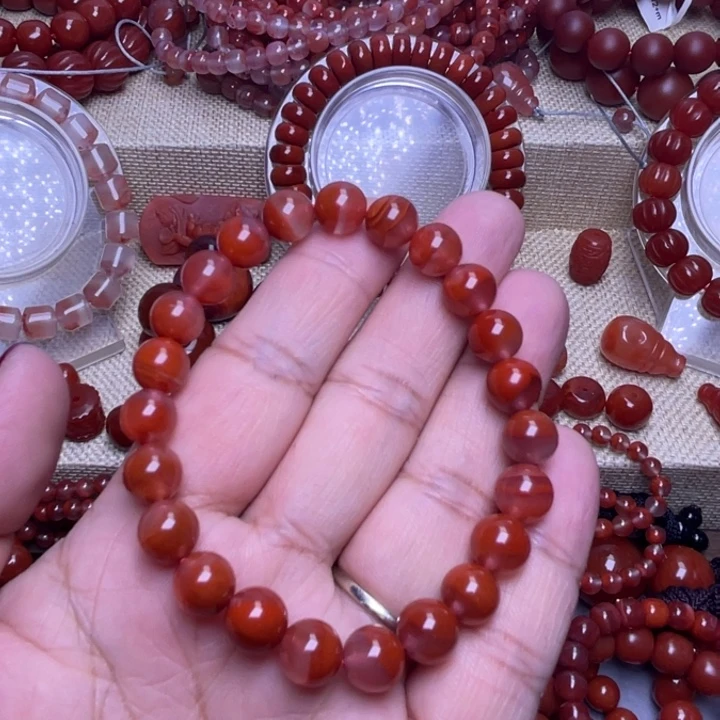 南红玛瑙未镶嵌手链半山水8．+