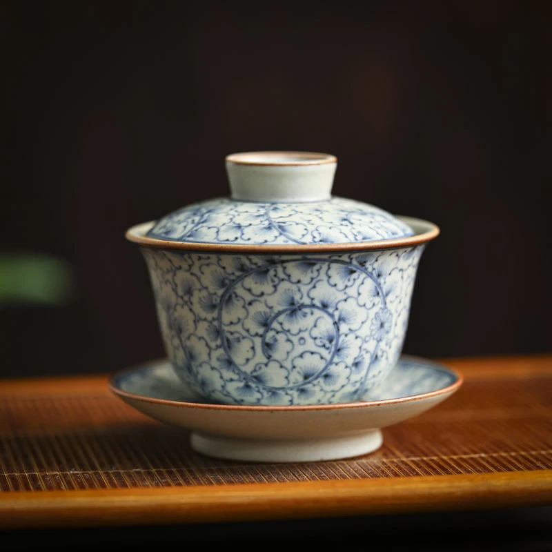 纳兰-银杏元宝-朴云堂-三才盖碗-150ml（朴碗0139）