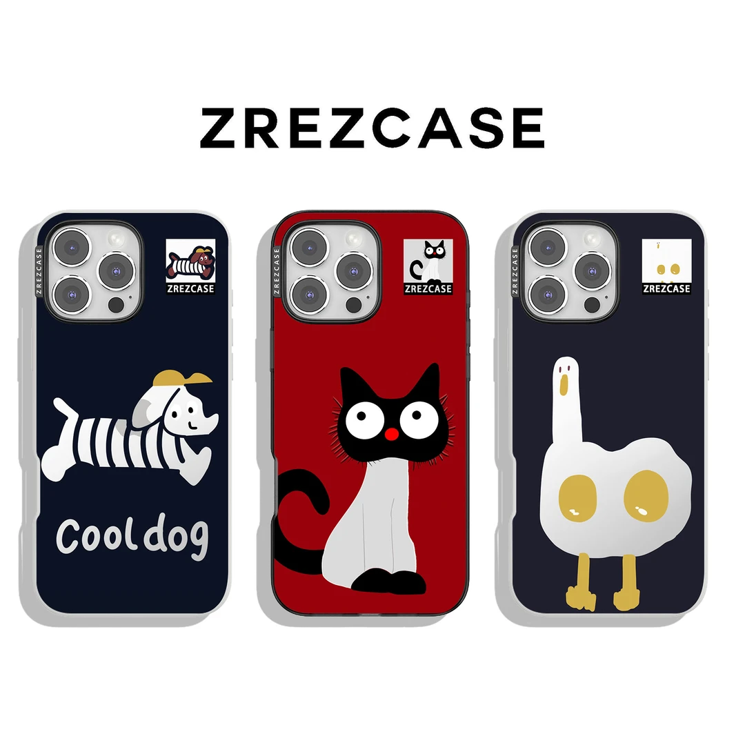 ZREZ 原创 [ 红底猫 ] 适用苹果iPhone16ProMax防摔个性手机壳