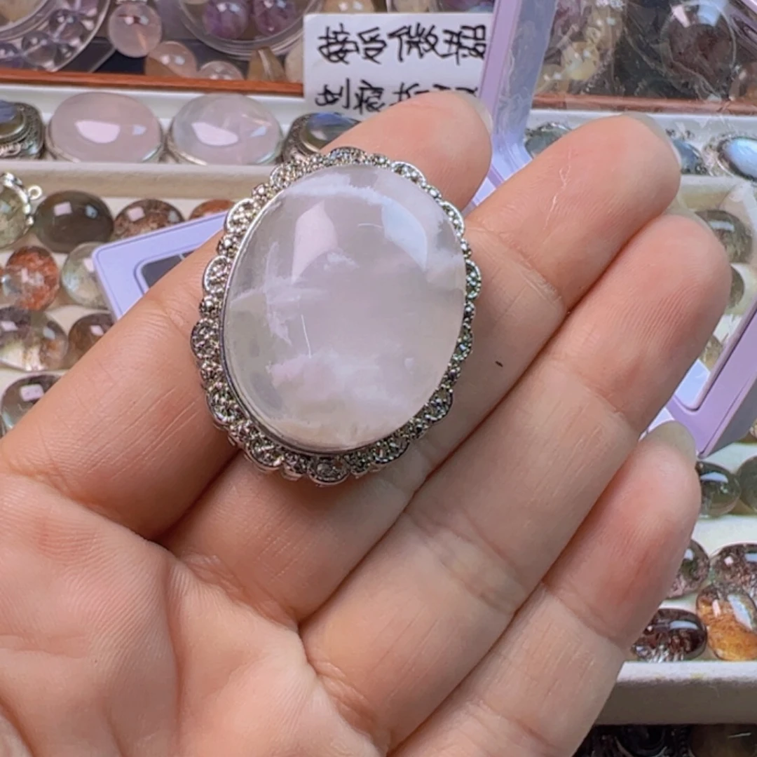 水晶手链银S800镀金镶嵌怡*