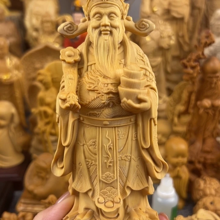 黄杨木黄杨木大财神爷木雕