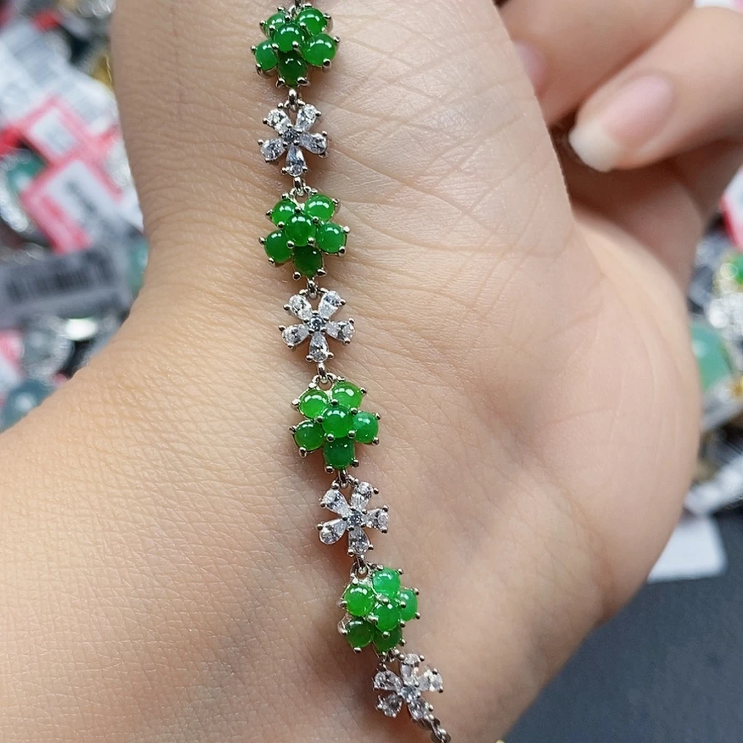 翡翠银S925镶嵌戒指