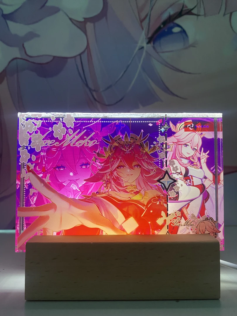 原神/实木家用小夜灯/高透亚克力砖发光灯条（三色灯）