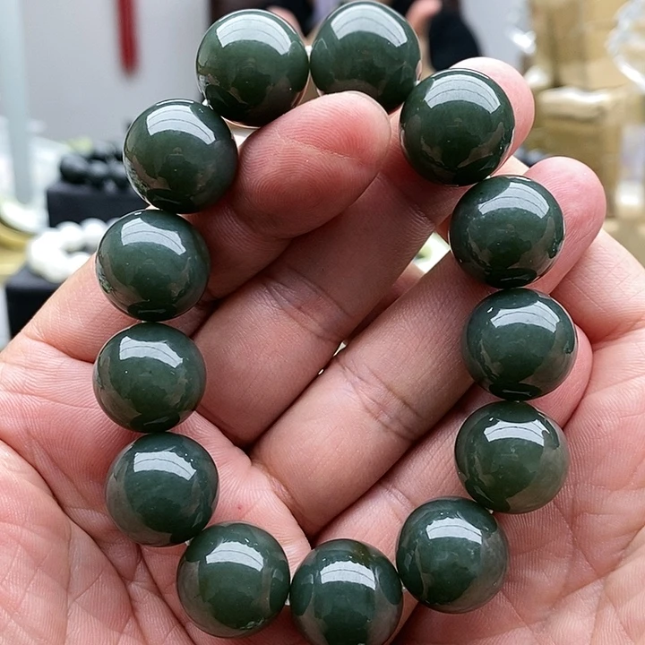 【闪购商品】未镶嵌手链和田玉18且末蓝浅