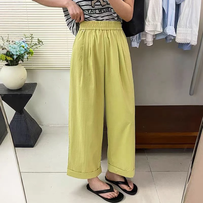 【锦衣服饰】YY 2517韩系慵懒休闲松紧腰亚麻裤