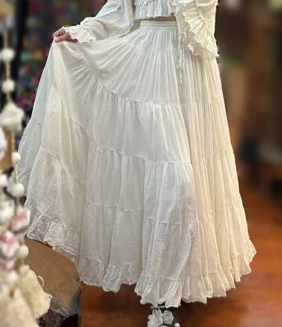 【半裙】泰国生态棉波西米亚风大摆半身裙